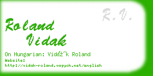 roland vidak business card